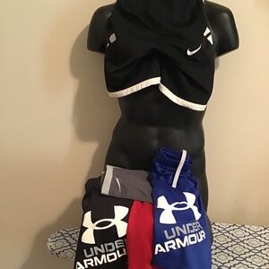 🔥5 pairs of athletic shorts, unisex, size 8/12, drawstring, new condition